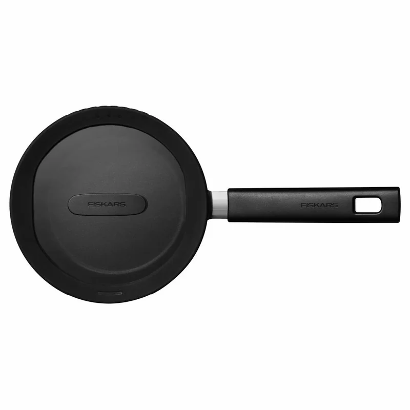 Fiskars Hard Face Stieltopf, mit Deckel, Kochtopf, Koch Topf, Aluminium, Schwarz, 1.8 L, Ø 18 cm, 1052226