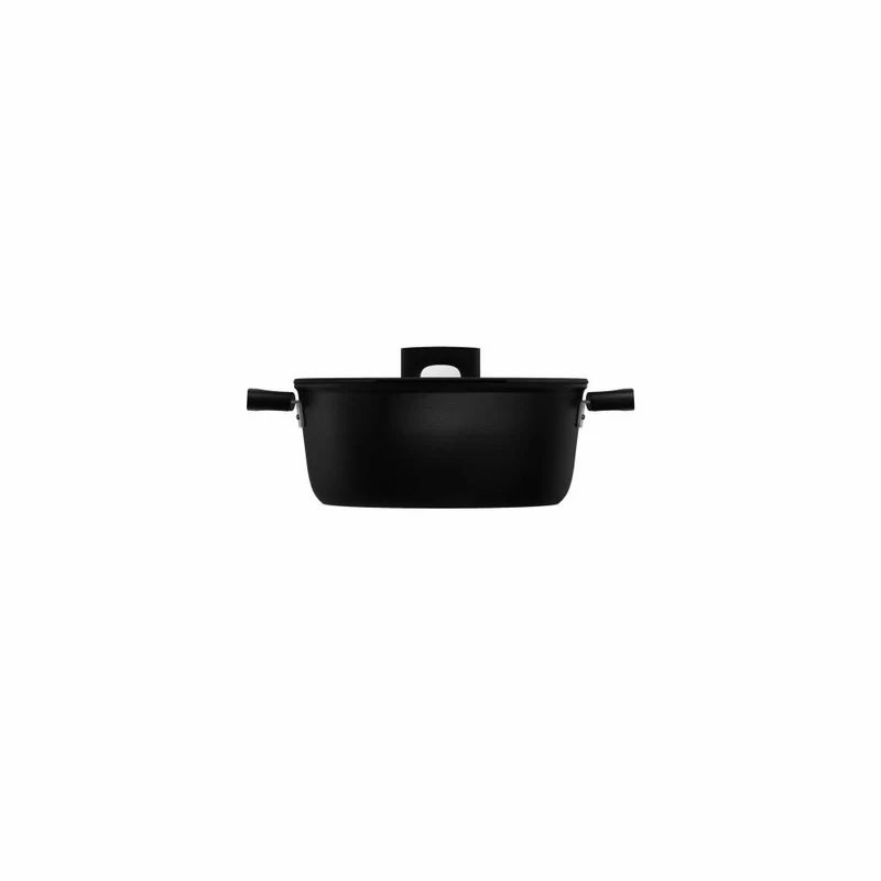 Fiskars Hard Face Kasserolle, mit Deckel, Kochtopf, Koch Topf, Aluminium, Schwarz, 5 L, Ø 26 cm, 1052228