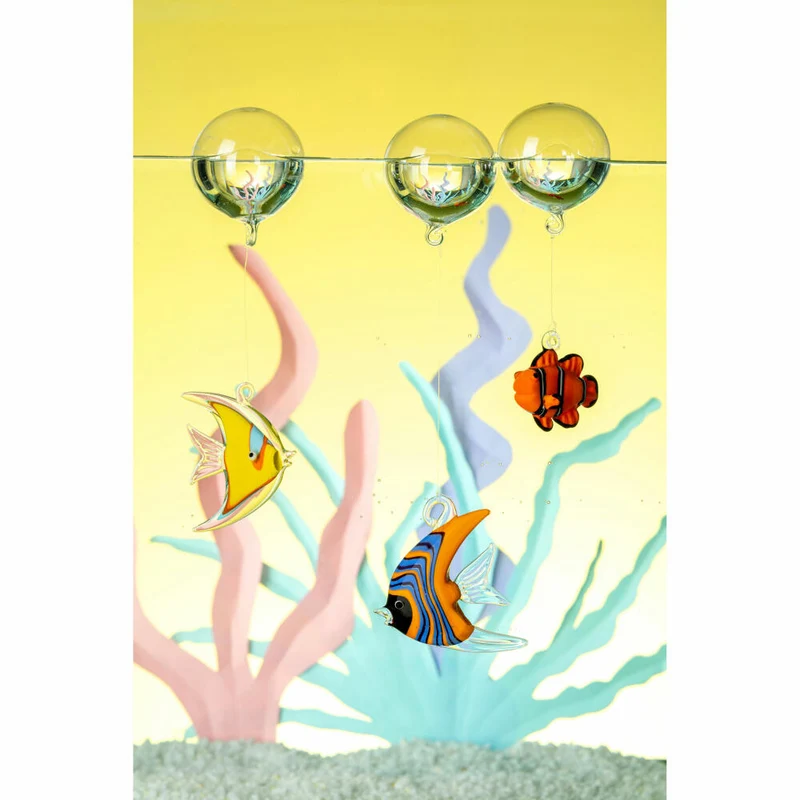 Leonardo Fisch Mare, Glasdekoration, Maritim, Dekoration, Aquarium, Unterwasserwelt, Glas, Gelb, 5.6 cm, 059057