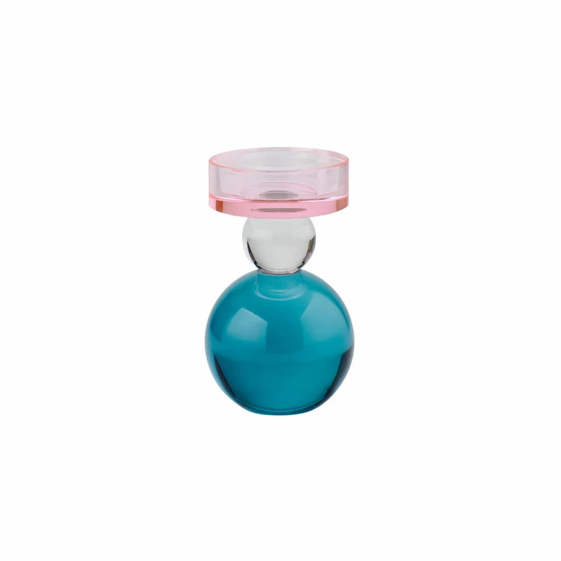 Gift Company Kerzenhalter Sari Kugel, Kerzenständer, Kristallglas, Rosa, Mint, Flieder, 13 cm, 1094601012