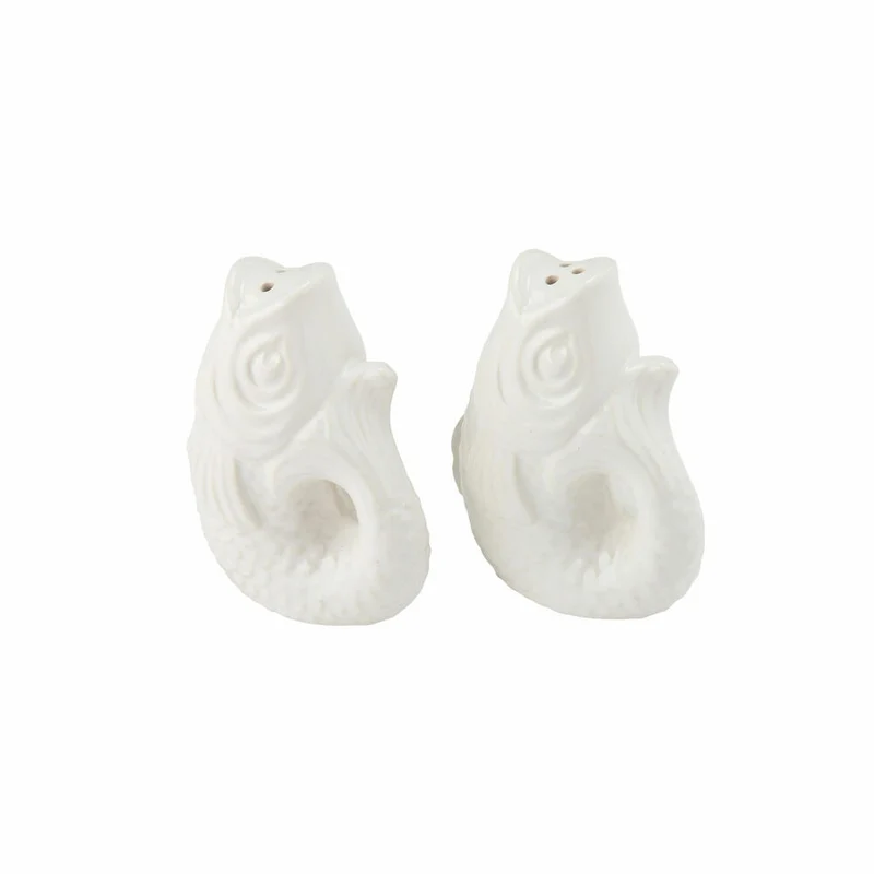 Gift Company Salz- und Pfefferstreuerset Monsieur Carafon 2-tlg., Steingut, Weiß, 9 cm, 1096601001