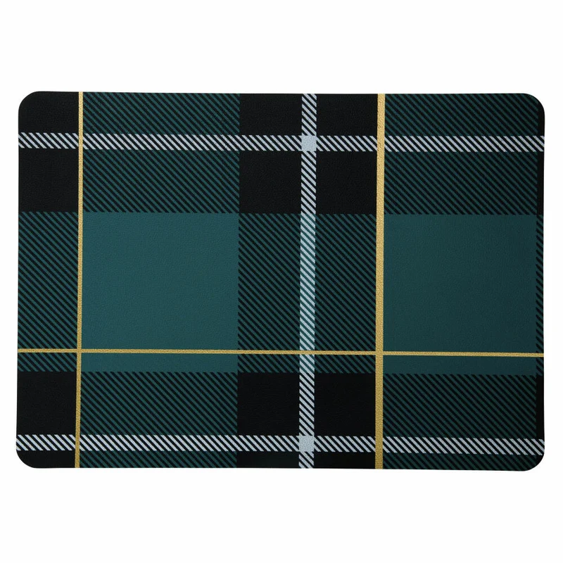 ASA Selection tartan Tischset Petrol, Platzmatte, Platzdeckchen, PVC Lederoptik, Türkis, 33 x 46 cm, 7890420