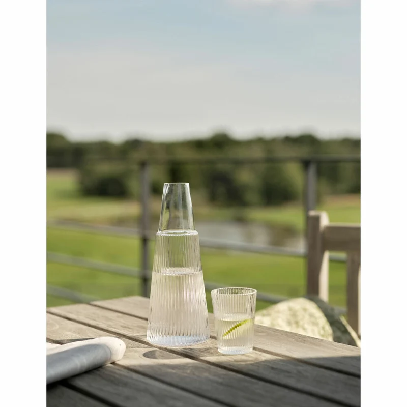 Stelton Karaffe Pilastro mit Glas, Wasserkaraffe, Glas, Transparent, 1 L, X-507