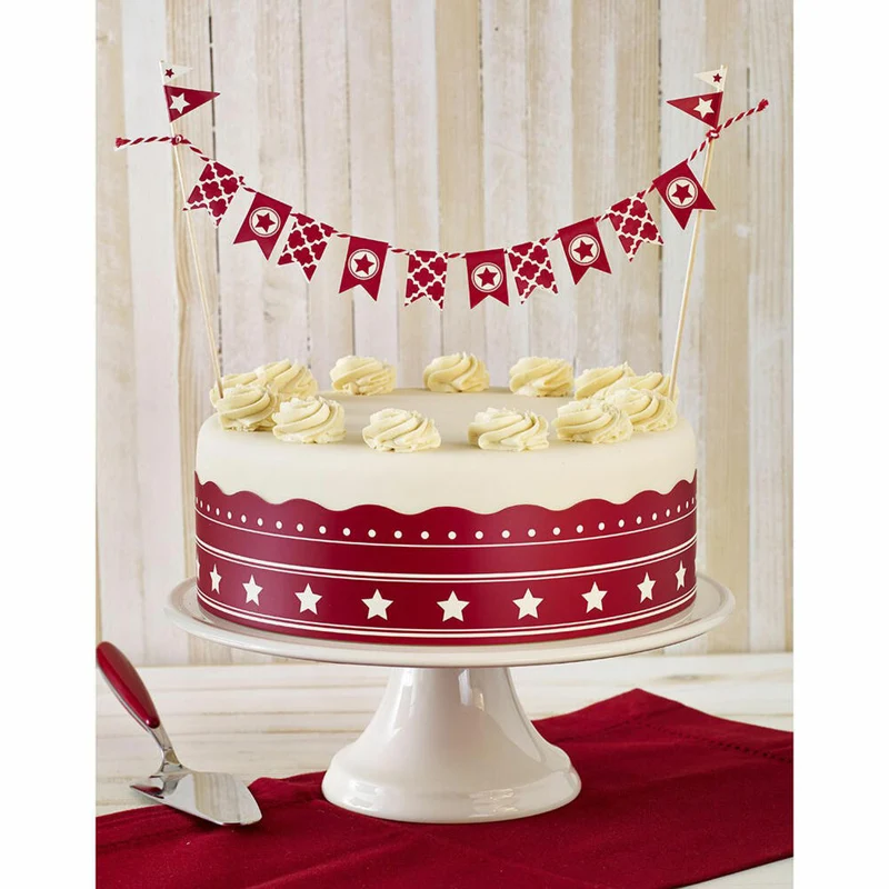 Birkmann Sterne Cake Deco-Set, 4-tlg., Kuchendekoration, Tortendekoration, Dekoration, Papier / Holz, 441651