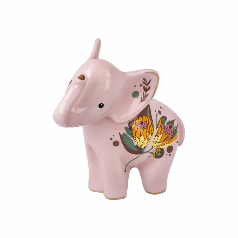 Goebel Figur Wanjala, Elephant, Elefantenfigur, Elefanten Figur, Dekofigur, Porzellan, Rose, 70001041