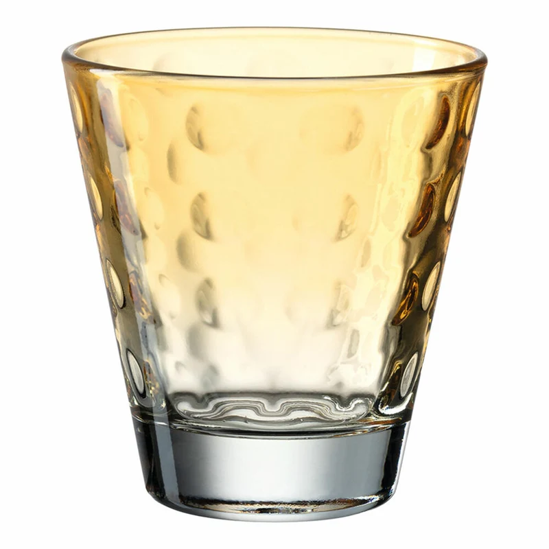 Leonardo Trinkglas Optic, Becher, Wasserglas, Kalk-Natron Glas, apricot, 215 ml, 025897
