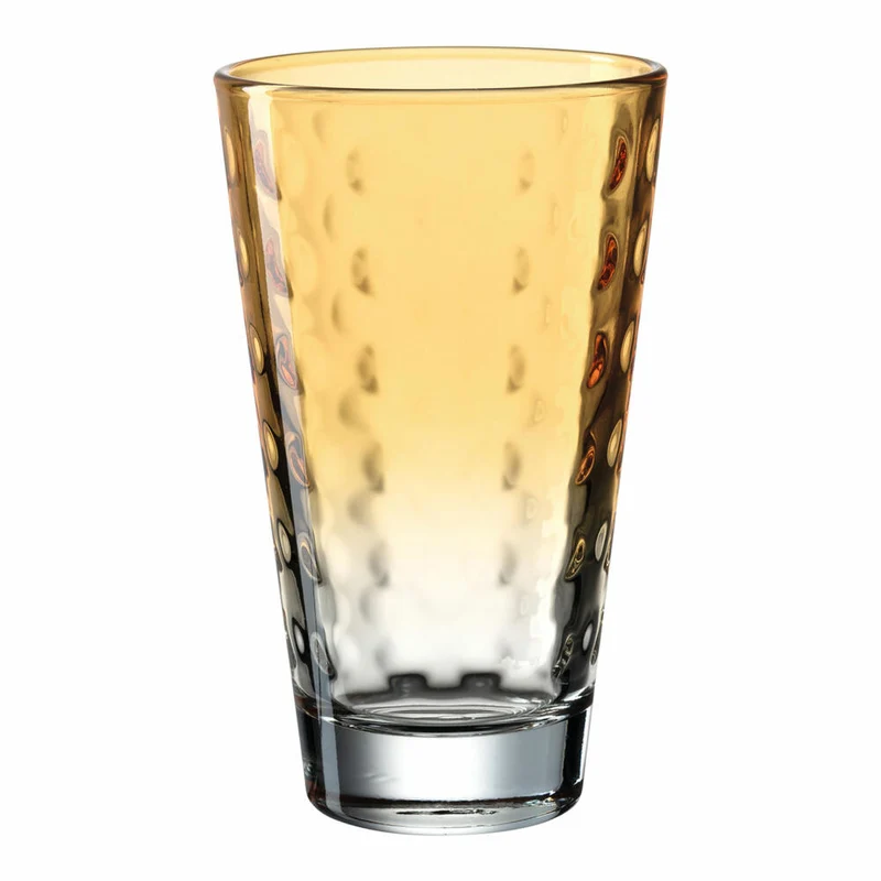 Leonardo Trinkglas Optic, Becher, Wasserglas, Kalk-Natron Glas, apricot, 300 ml, 025903