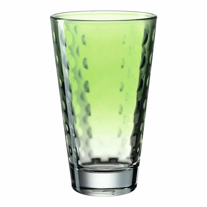Leonardo Trinkglas Optic, Becher, Wasserglas, Kalk-Natron Glas, hellgrün, 300 ml, 025904