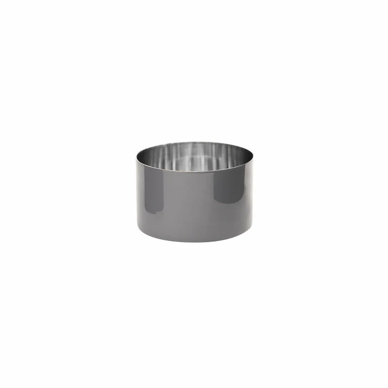 Gift Company Saigon Windlicht S, Teelichthalter, Kerzenhalter, Emaille, Edelstahl, Cool Gray / Silber, H 5 cm, 1084303061