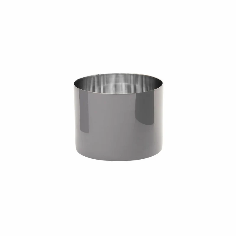 Gift Company Saigon Windlicht M, Teelichthalter, Kerzenhalter, Emaille, Edelstahl, Cool Gray / Silber, H 7.5 cm, 1084304061