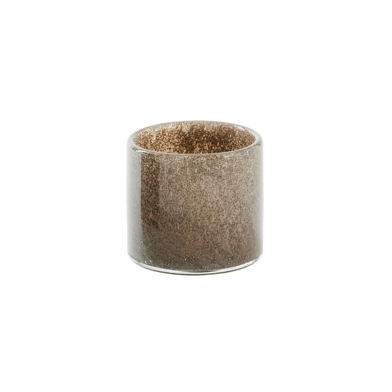Gift Company Linen Windlicht Glitzer Bubbles, Teelichthalter, Kerzenhalter, Glas, Taupe, H 8 cm, 1086903018