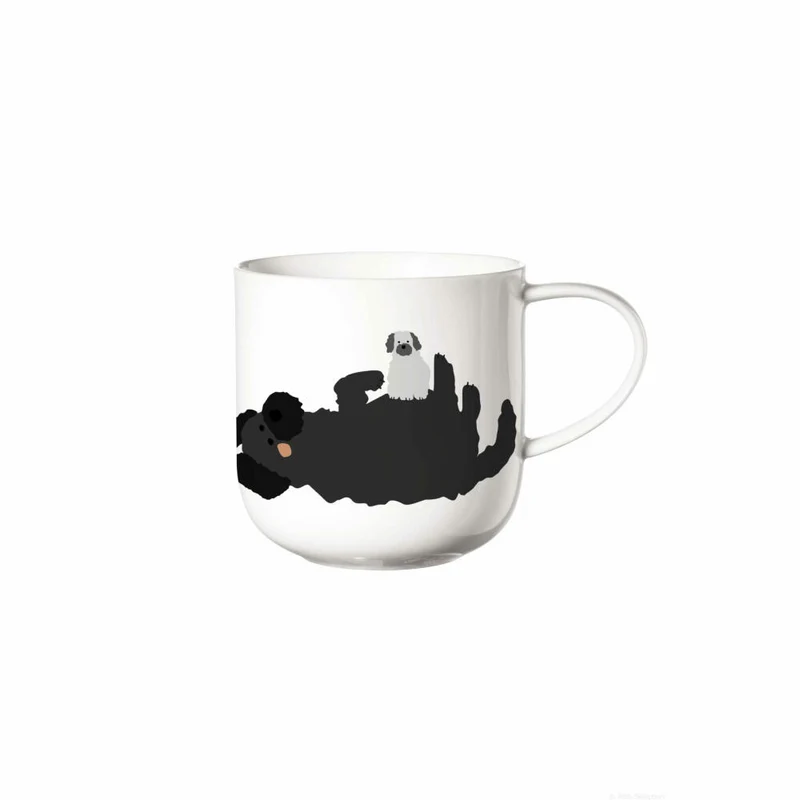 ASA Selection coppa cats & dogs Henkelbecher Fluffy Dogs, Kaffeetasse, Becher, Kaffee Tasse, Tee, Fine Bone China, Weiß, 400 ml, 19447014