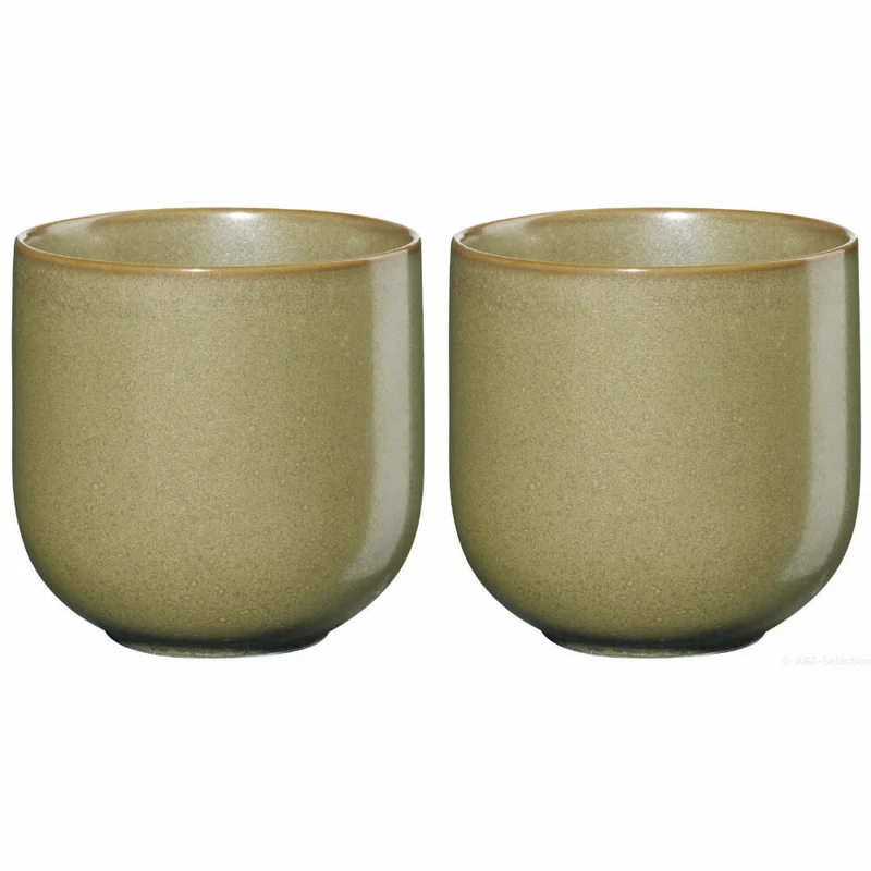 ASA Selection coppa miso Teebecher, 2er Set, Teetasse, Kaffeebecher, Tee Becher, Tasse, Porzellan, Gelb, 200 ml, 19080194