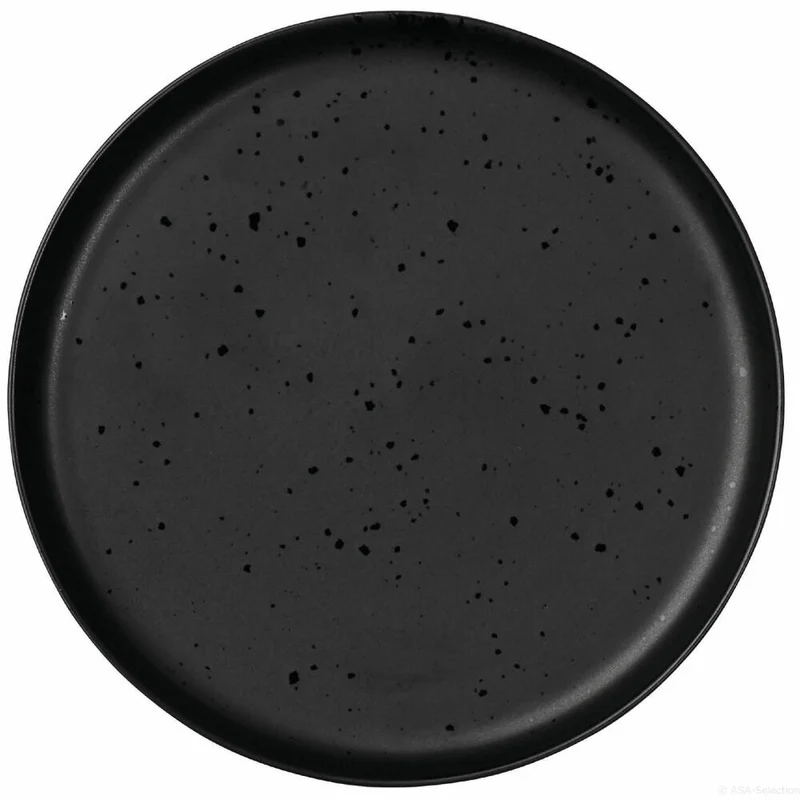 ASA Selection coppa kuro Brotteller, Brot Teller, Dessertteller, Kuchenteller, Porzellan, Schwarz Matt, Ø 15 cm, 19120190