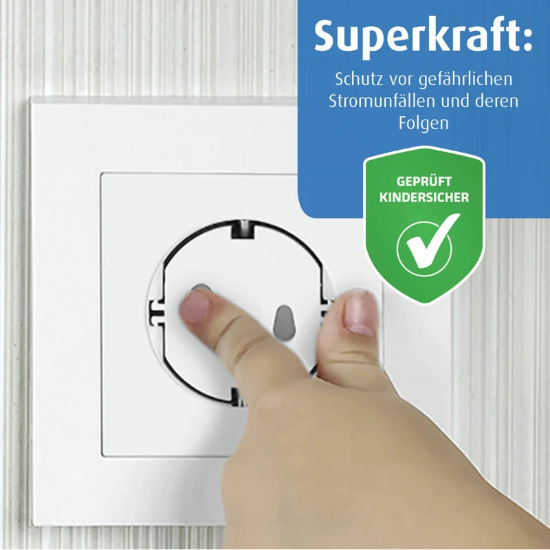 reer Steckdosenkappe, 5er Set, Steckdosenschutz, Kindersicherung, Kinder Sicherung, Weiß, 2907