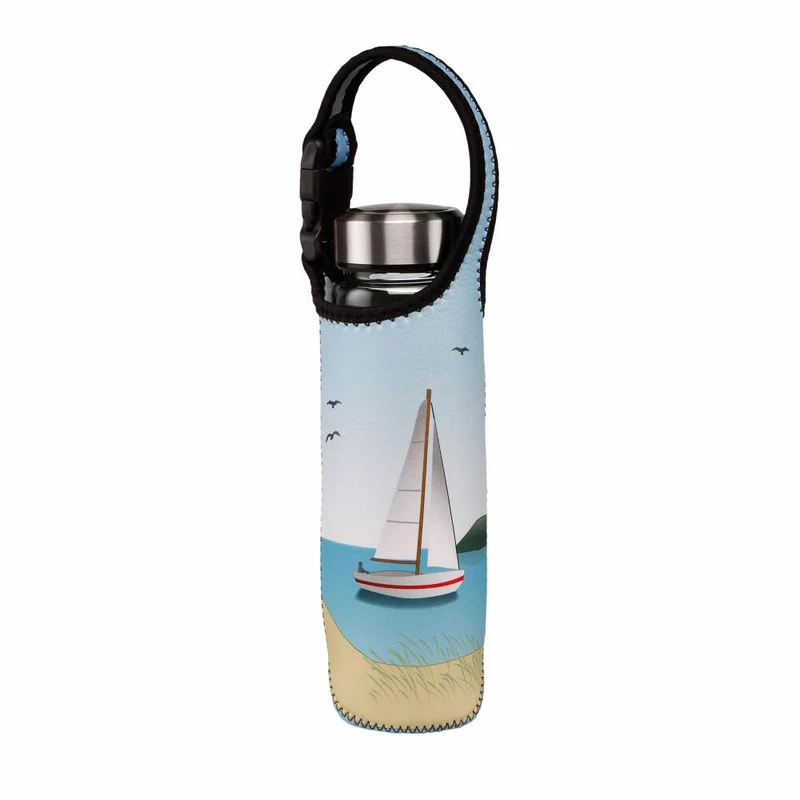 Goebel Trinkflasche Ocean Love, Glasflasche mit Neoprenhülle, Scandic Home, Glas-Kombi, Bunt, 700 ml, 23101571
