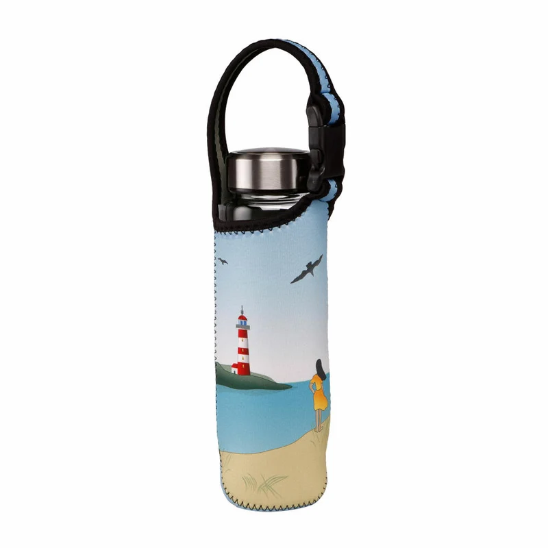 Goebel Trinkflasche Ocean Love, Glasflasche mit Neoprenhülle, Scandic Home, Glas-Kombi, Bunt, 700 ml, 23101571