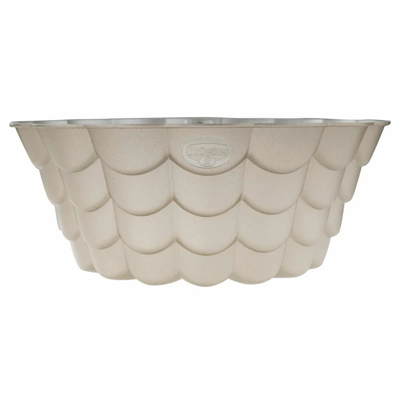 Dr. Oetker Gugelhupf-Form Floral 24 cm, Back-Kunst, Backform, Aluminiumguss, Creme-Metallic, 2551