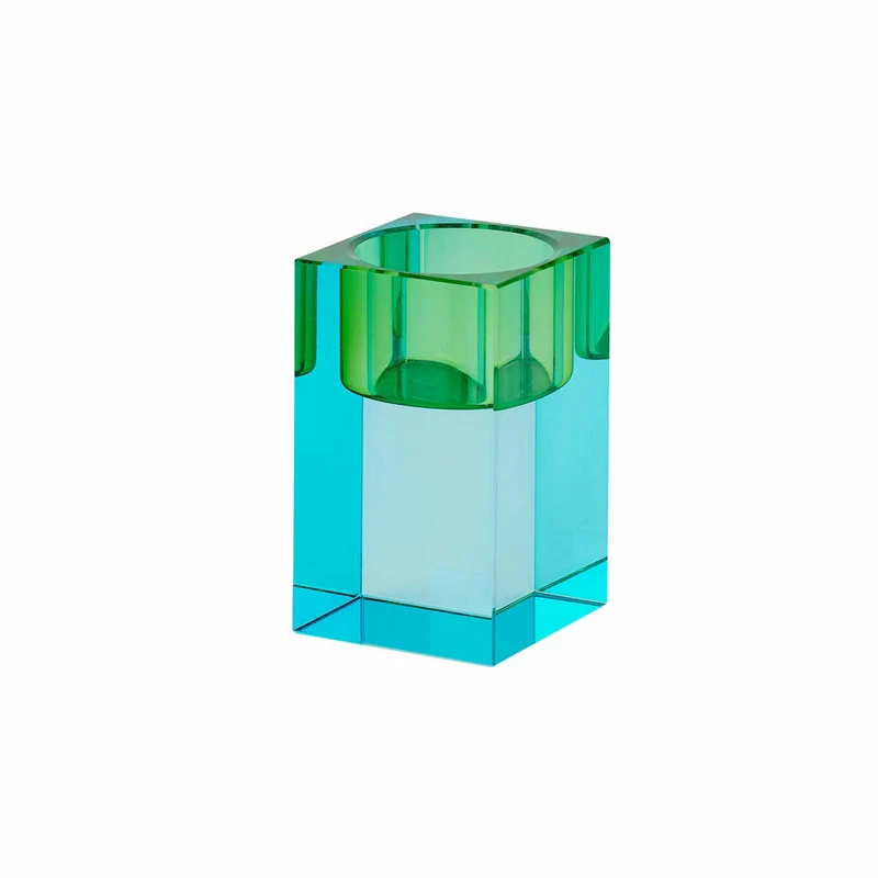Gift Company Teelichthalter Sari S, Windlicht, Dekolicht, Kristallglas, Blau, Grün, 7.7 cm, 1096903008