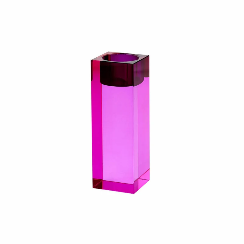 Gift Company Teelichthalter Sari L, Windlicht, Dekolicht, Kristallglas, Pink, 14 cm, 1096905013