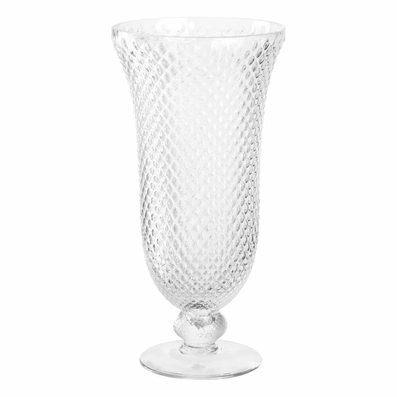 Leonardo Vase Poesia auf Fuß, Blumenvase, Dekovase, Glasvase, Kalk-Natron Glas, Klar, H 35.4 cm, 076434