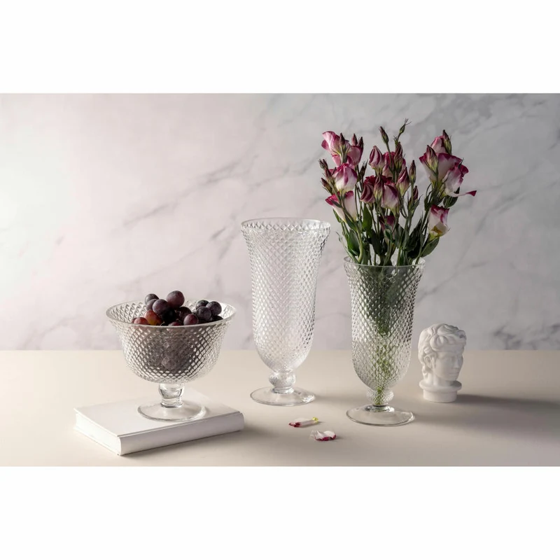 Leonardo Schale Poesia auf Fuß, Glasschale, Dekoschale, Obstschale, Kalk-Natron Glas, 19.5 cm, 076435