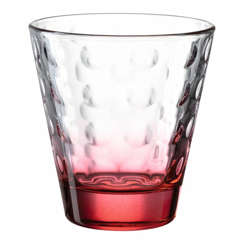 Leonardo Trinkglas Optic, Becher, Wasserglas, Kalk-Natron Glas, rot, 215 ml, 025920