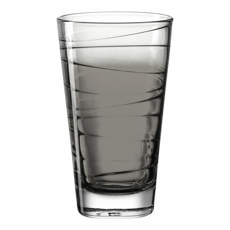 Leonardo Trinkglas Vario Struttura, Becher, Wasserglas, Kalk-Natron Glas, anthrazit, 280 ml, 026830