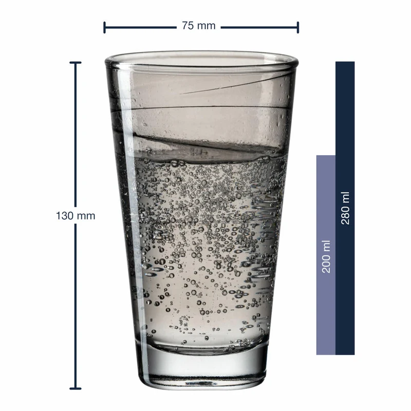 Leonardo Trinkglas Vario Struttura, Becher, Wasserglas, Kalk-Natron Glas, anthrazit, 280 ml, 026830
