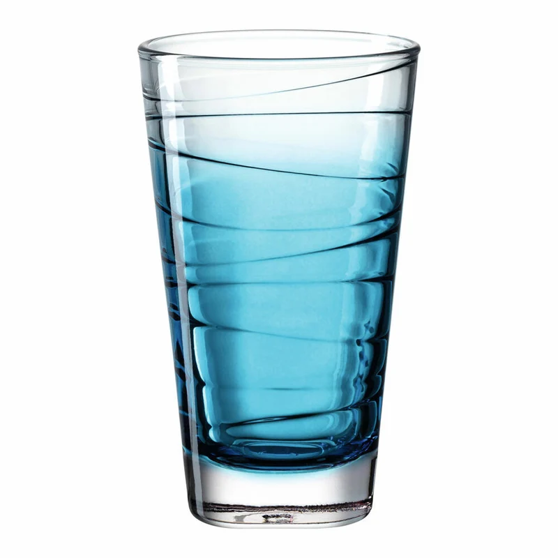 Leonardo Trinkglas Vario Struttura, Becher, Wasserglas, Kalk-Natron Glas, blau, 280 ml, 026832