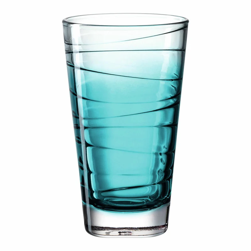 Leonardo Trinkglas Vario Struttura, Becher, Wasserglas, Kalk-Natron Glas, türkis, 280 ml, 026833