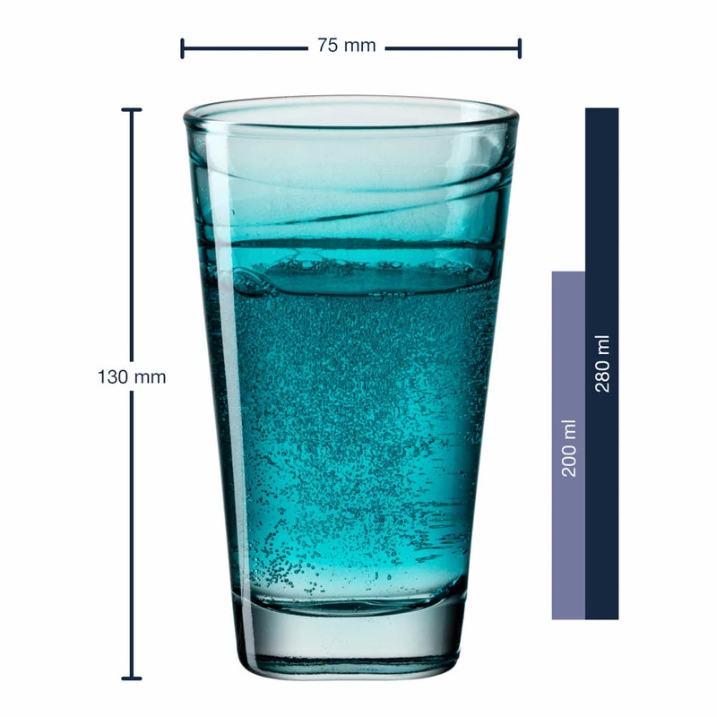 Leonardo Trinkglas Vario Struttura, Becher, Wasserglas, Kalk-Natron Glas, türkis, 280 ml, 026833