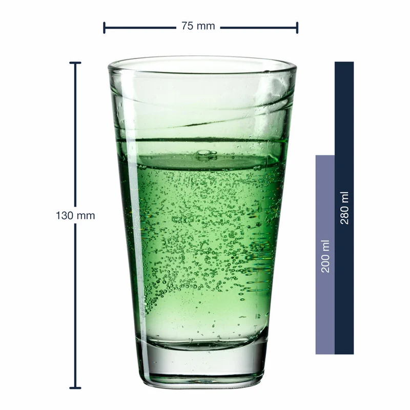 Leonardo Trinkglas Vario Struttura, Becher, Wasserglas, Kalk-Natron Glas, grün, 280 ml, 026834