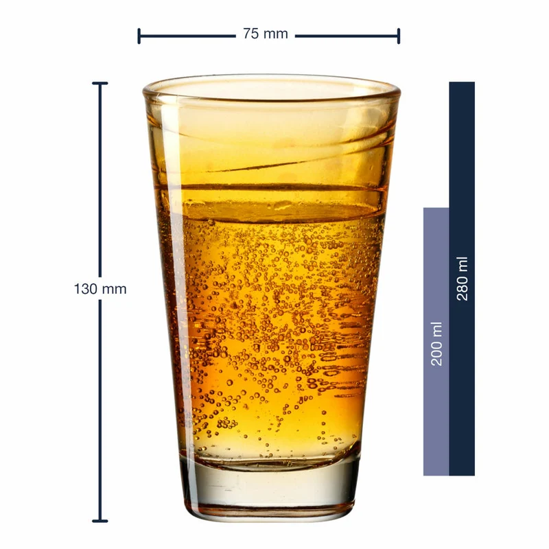 Leonardo Trinkglas Vario Struttura, Becher, Wasserglas, Kalk-Natron Glas, orange, 280 ml, 026835