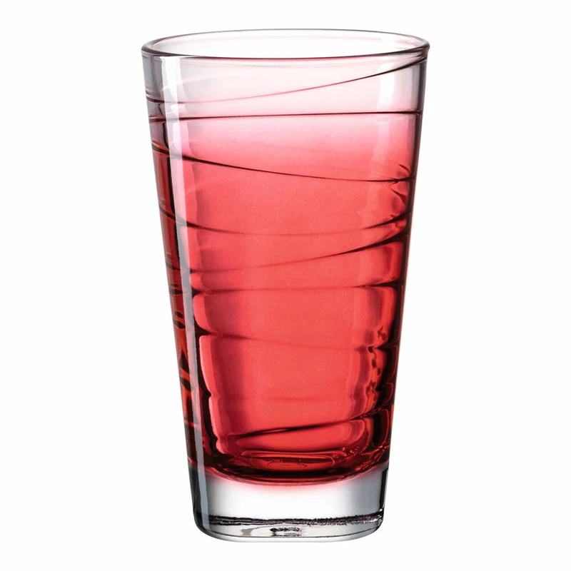 Leonardo Trinkglas Vario Struttura, Becher, Wasserglas, Kalk-Natron Glas, rot, 280 ml, 026836