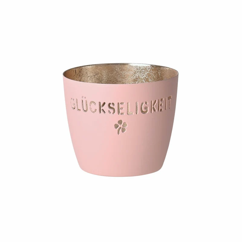 Gift Company Windlicht Madras Glückseligkeit M, Teelichthalter, Kerzenhalter, Eisen, Blush, Gold, 8.5 cm, 1030104062