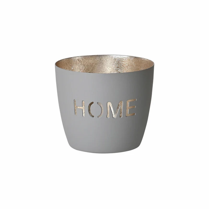 Gift Company Windlicht Madras Home M, Teelichthalter, Kerzenhalter, Eisen, Flannel, Gold, 8.5 cm, 1030504030