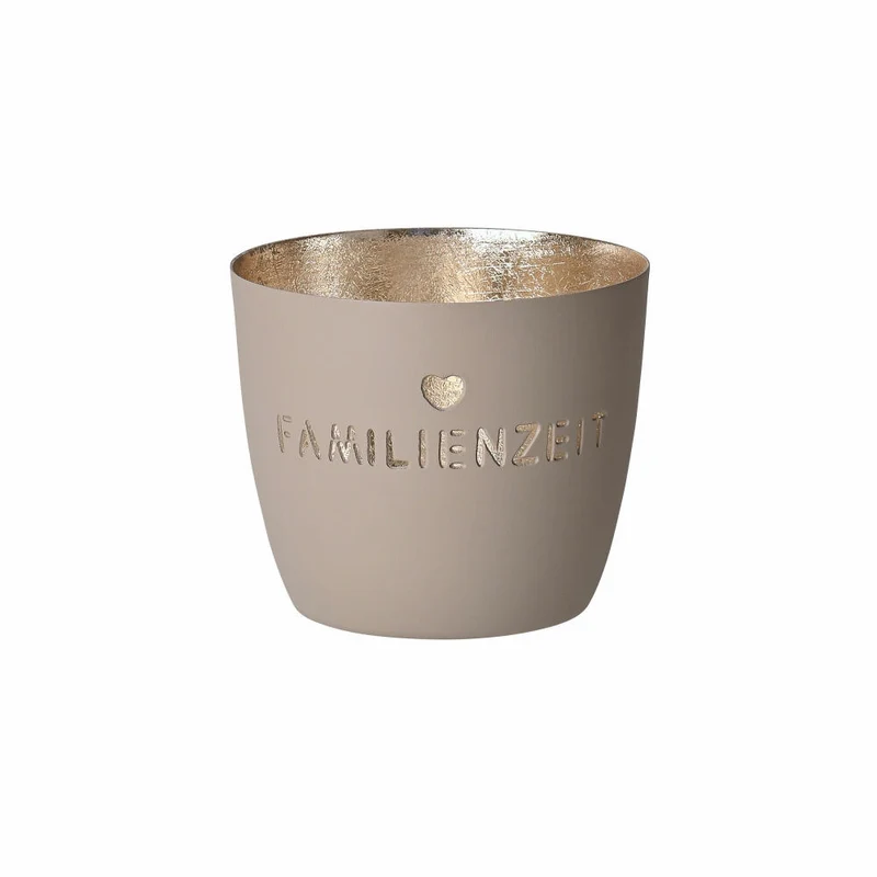 Gift Company Windlicht Madras Familienzeit M, Teelichthalter, Kerzenhalter, Eisen, Sandstone, Gold, 8.5 cm, 1030804029