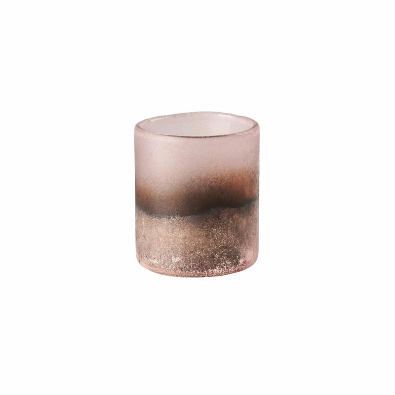 Gift Company Melange Windlicht, Teelichthalter, Kerzenhalter, Glas, Sodabeschichtung, Rosa, H 8 cm, 1064701012