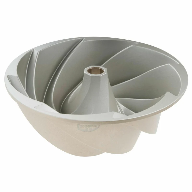 Dr. Oetker Gugelhupf-Form Twist 22 cm, Back-Kunst, Backform, Aluminiumguss, Creme-Metallic, 2552