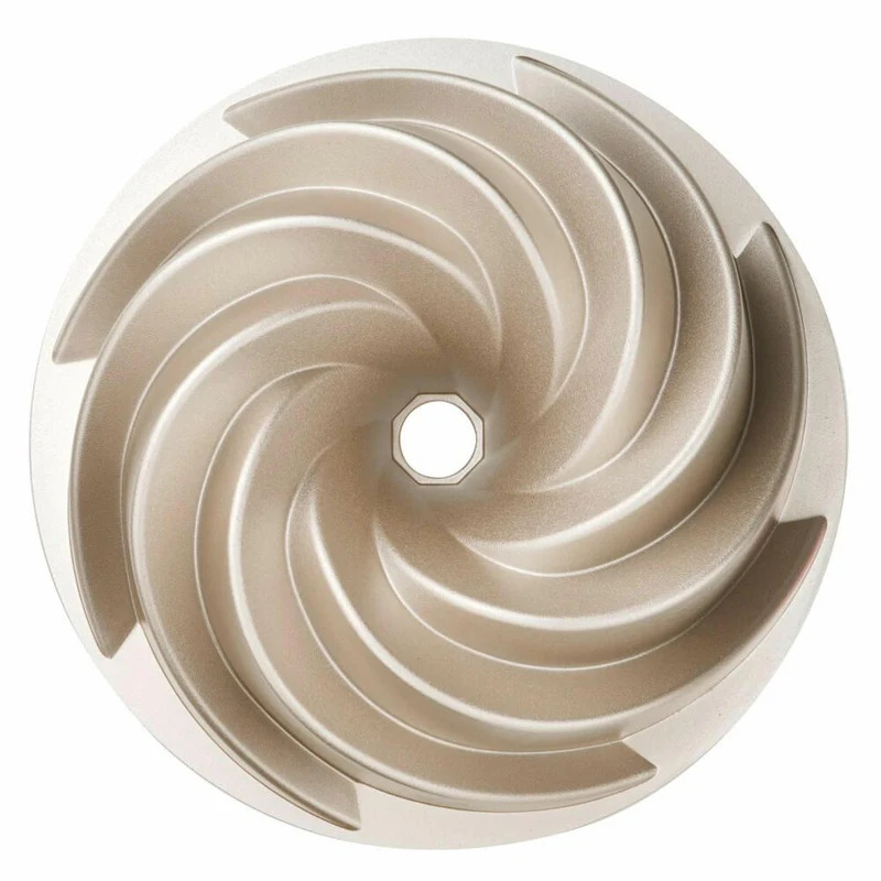 Dr. Oetker Gugelhupf-Form Twist 22 cm, Back-Kunst, Backform, Aluminiumguss, Creme-Metallic, 2552