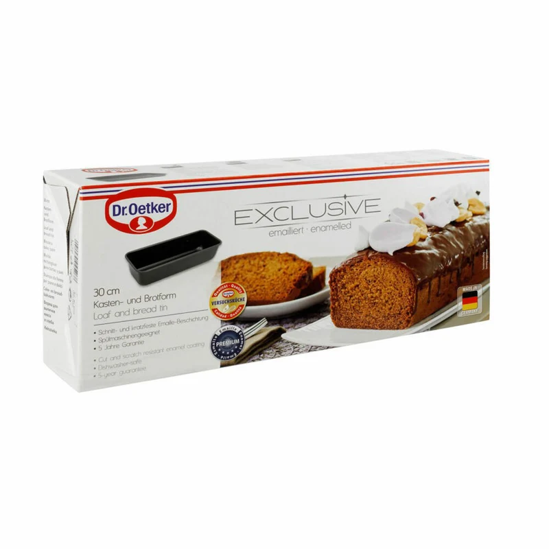 Dr. Oetker Kastenform Exclusive 30 cm, Backform, Kuchenform, Stahlblech, Grau-Braun, 4526