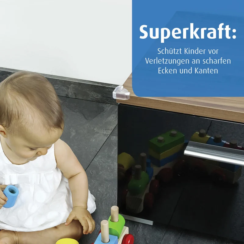 reer Eckenschutz Universal, 4er Set, Ecken Schutz, Stoßschutz, Kinder Sicherung, Transparent, 4904