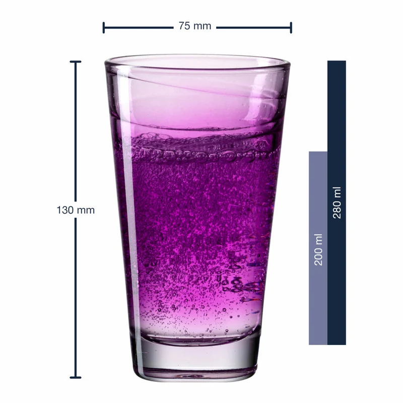 Leonardo Trinkglas Vario Struttura, Becher, Wasserglas, Kalk-Natron Glas, violett, 280 ml, 026837