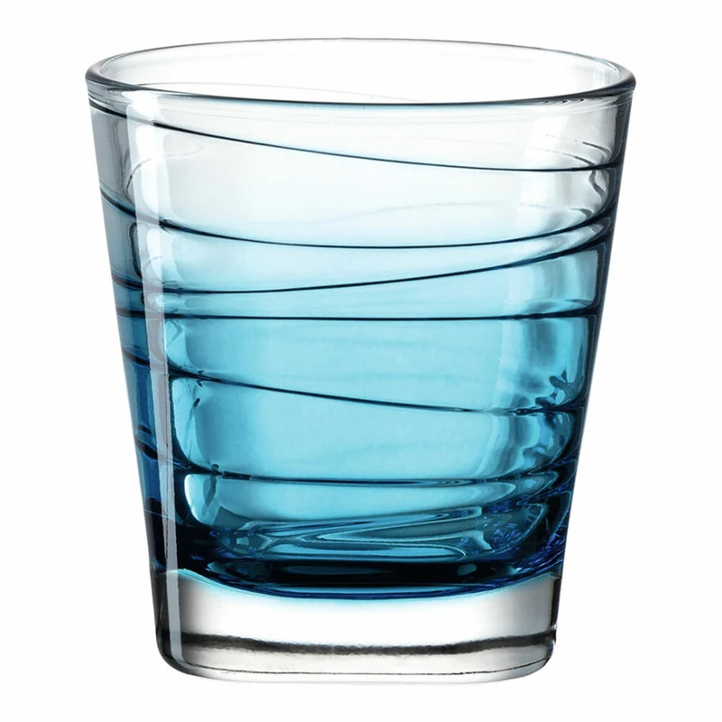 Leonardo Trinkglas Vario Struttura, Becher, Wasserglas, Kalk-Natron Glas, blau, 250 ml, 026838