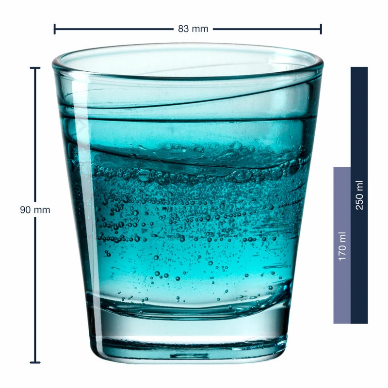 Leonardo Trinkglas Vario Struttura, Becher, Wasserglas, Kalk-Natron Glas, türkis, 250 ml, 026839