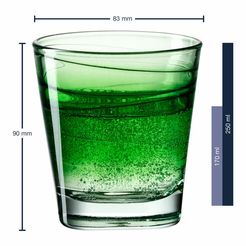 Leonardo Trinkglas Vario Struttura, Becher, Wasserglas, Kalk-Natron Glas, grün, 250 ml, 026840