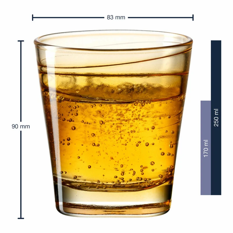 Leonardo Trinkglas Vario Struttura, Becher, Wasserglas, Kalk-Natron Glas, orange, 250 ml, 026841