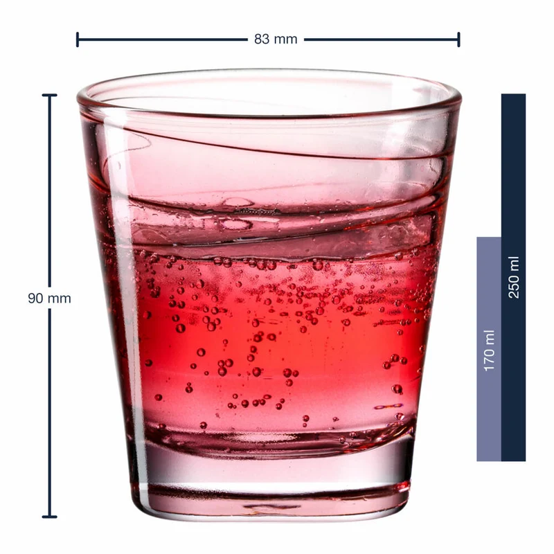 Leonardo Trinkglas Vario Struttura, Becher, Wasserglas, Kalk-Natron Glas, rot, 250 ml, 026842