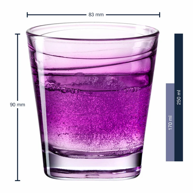 Leonardo Trinkglas Vario Struttura, Becher, Wasserglas, Kalk-Natron Glas, violett, 250 ml, 026843